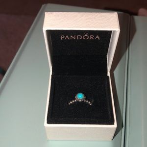 Pandora Aquamarine Ring Size 5.5